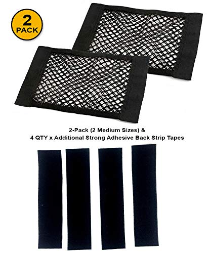 JAVOedge (2 Pack - Medium NETS Hook and Loop Adhesive Tape Storage Net Car Accessories Interior Organizer, Car/Truck/RV - Thumbnail 6