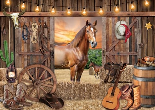 Fondo fotográfico vaquero rústico 7x5FT miniatura 2