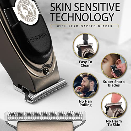 BARBOSSO Beard Hair Trimmer Men Rechargeable via USB-C, 90 Min Battery, Cordless Clippers, Mens Electric Shaver Razor - Image 3
