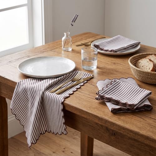 Image of FINGERCRAFT Cloth Napkins Set of 6 | 20x20 Inches | 100% Cotton