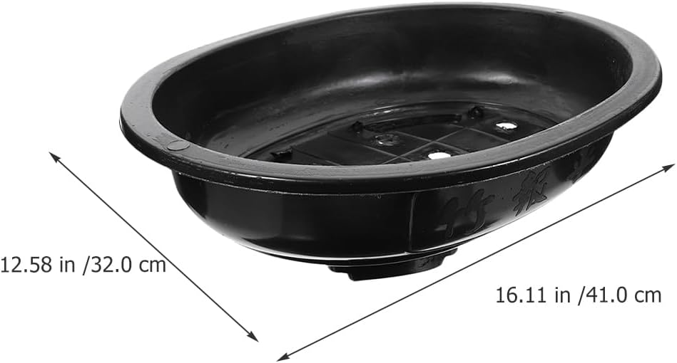Yardwe 2pcs Bonsai Training Pots Oval Bonsai Planter Pot with Drainage Hole Plastic Large Deep Pot Plants Growing Pots for Nursery Garden Balcony