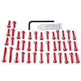 Material: Aluminium Pro-Bolt ECA010 Aluminium Motorschraubensatz für Cagiva Elefant 750-900, Rot