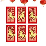 Glücksgeld Hüllen – Feuer | Geldumschlag – Chinese New Years Hong Bao – Effektive Segenswünsche durch Hochwertiges Design für das Jahr des Pferdes 2026 Robust Qualität Design Art Zubehör