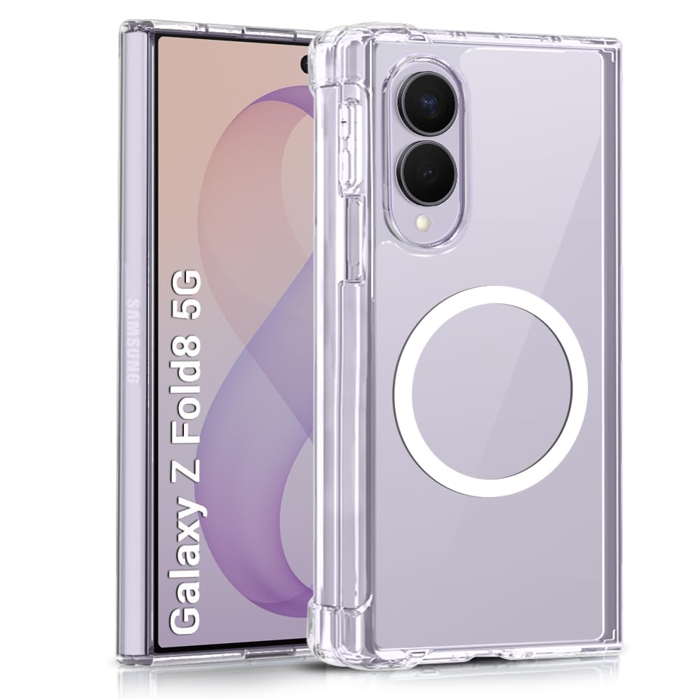 TheGiftKart Crystal Clear Back Cover Case for Samsung Galaxy Z Fold 8 5G Compatible with MagSafe | Shock Proof 360° Protection | Hard Back Cover Case for Samsung Z Fold8 (PC & TPU, Transparent Bumper)