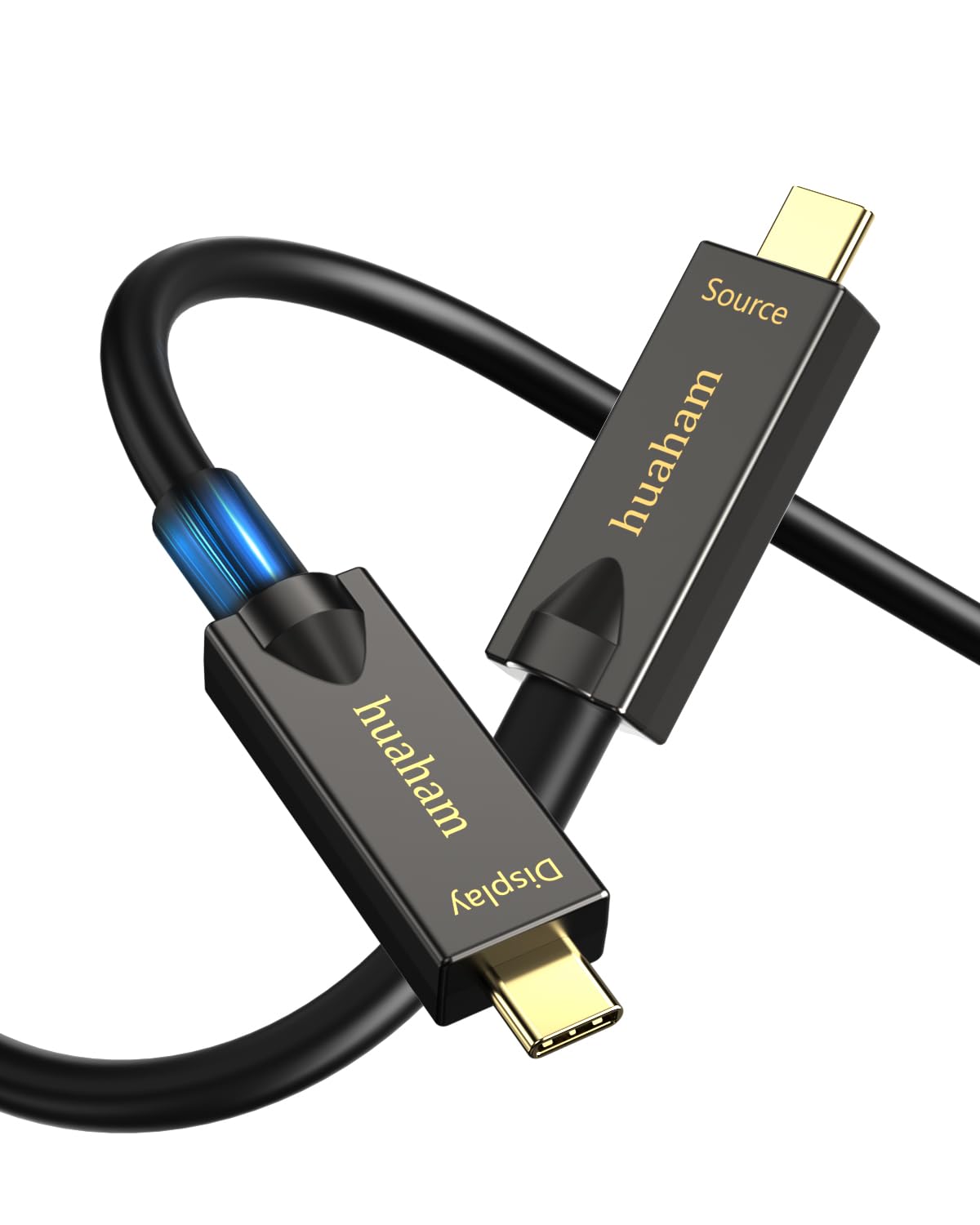 Full-Featured USB C Glasfaserkabel 15M, 10Gbps USB 3.2 Gen 2 Aktives Optisches Kabel mit SiliconLine Chip, 4K@60Hz DP 1.4 & 60W PD, für VR, Webcam, Videokonferenz, Maschinelles Sehen