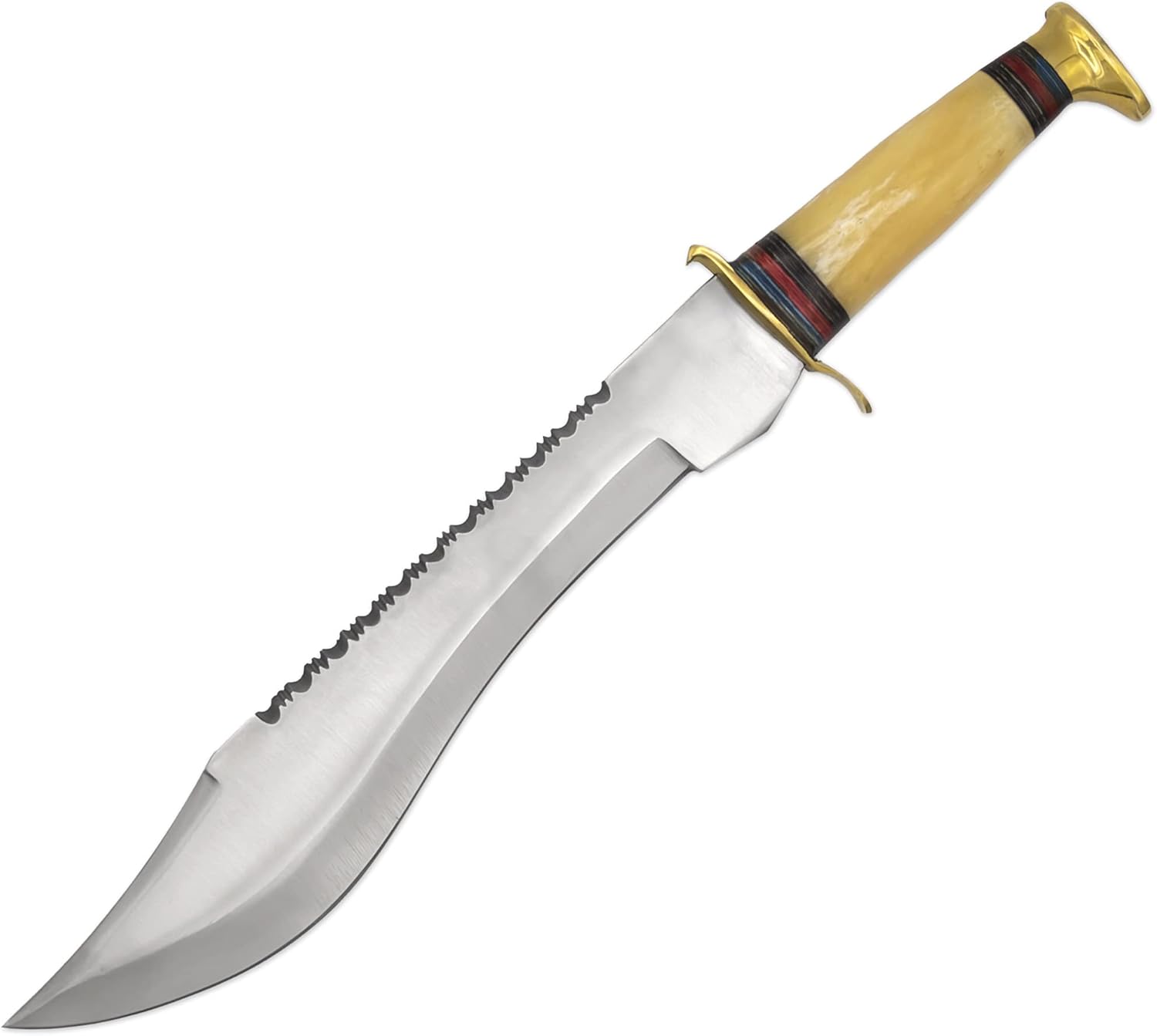 Armory Replicas Crocodile Hunter Tactical Bowie Knife - 17.25 Inch Forged Full Tang Sawback Knife for Hunting & Sporting - Large Blade with Leather Sheath (Staghorn Grip)
