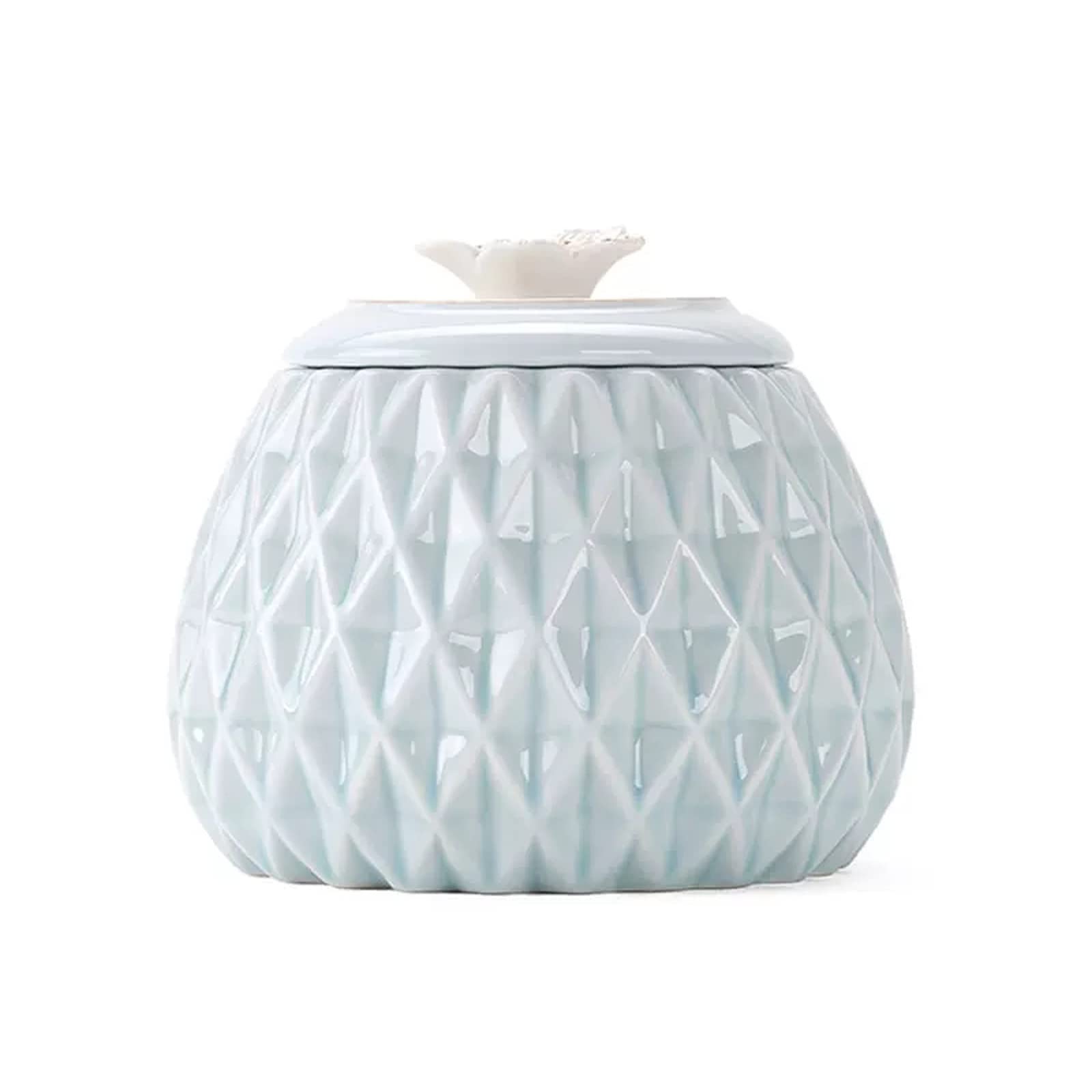 Hhaoran-9868 Ceramic Tea Canister Pineapple Shaped Ceramic Tea Can Sealed Household Storage Chinese Box, 500ML Food Canisters for Kitchen(Blue)