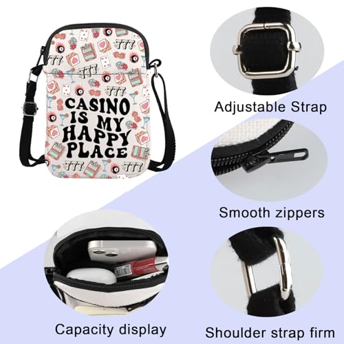 ENSIANTH Casino Player Crossbody Bag Casino Gambler Gift Poker Player Messenger Bag Gambling Lover-777 Slot Machine Gift4