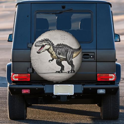 Image of Dinosaur Spare Tire Cover Wheel Protector Weatherproof Wheel Cover Universal Decorative Accessories for Camper RV SUV Travel Trailer 15 inch