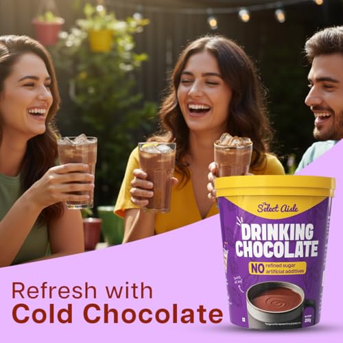 Image of The Select Aisle Drinking Chocolate (Hot Chocolate) Mix 200g | Cocoa Powder Blend for Hot & Cold Chocolate Drinks | Jaggery Sweetened | No Preservatives