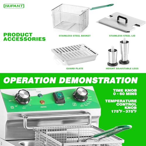 NUPANT 12.7 QT Commercial Fryer Electric Deep Fryer の商品画像 3