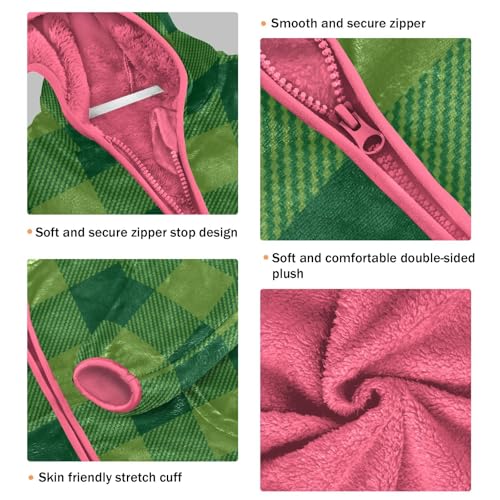 GuoChe Green Tartan Plaid Baby Boy Fleece Jacket3