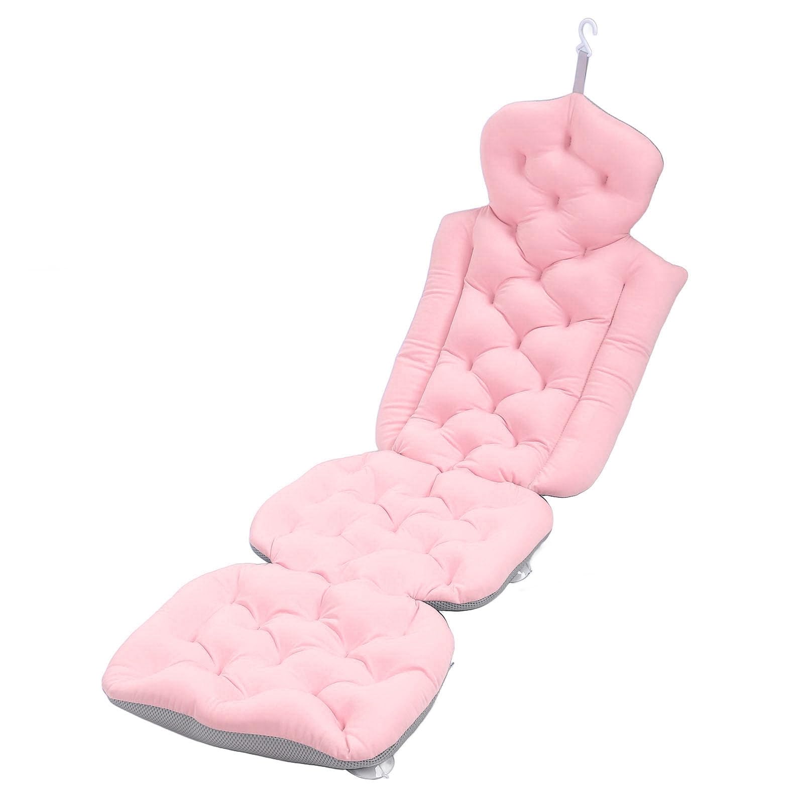 Generic Cuscino da Bagno per Tutto il Corpo, Cuscino da Bagno Facile da Pulire Comodo Anti -slip Versatile con Ventose per Accessori Spa (PINK)