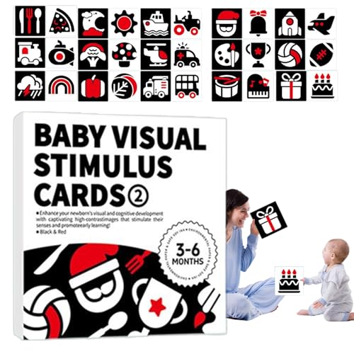 Cartes de stimulation visuelle noir et blanc pour éveil des nouveau-nés