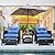 Pamapic 5 Pieces Outdoor Patio Chairs with Ottomans, Wicker Patio Furniture Set Outdoor, Patio Chairs Conversation Furniture with Coffee Table for Poorside Garden Balcony (Blue)