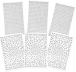 6 Sheets 2100 Pcs Clear Rhinestones Stickers Self Adhesive Bling Gems Jewels Stickers, Stick on Rhinestone Strips for DIY Craft&Art Project,Decorate Face Body,Home Decoration (3-6mm)