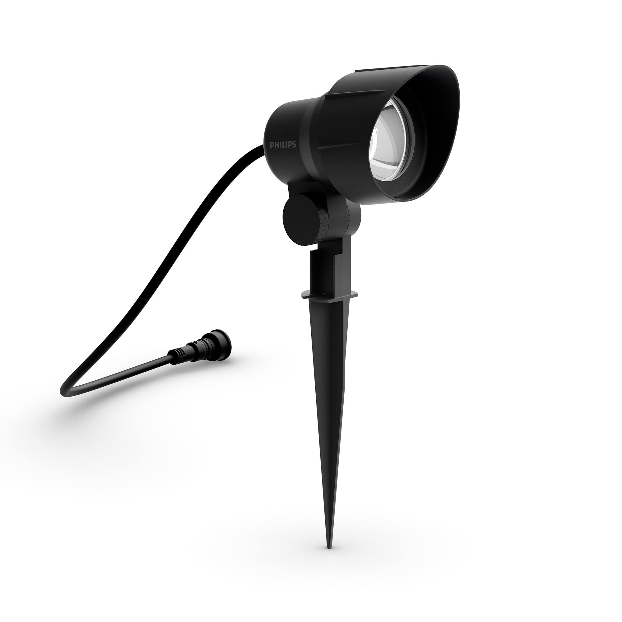 Philips Outdoor Spotlight Extension (6 W), Weatherproof Low Voltage Ground Spot with Ground Spike and Warm White Light, Energy-Saving LED Lighting, Black, 2,700 Kelvin