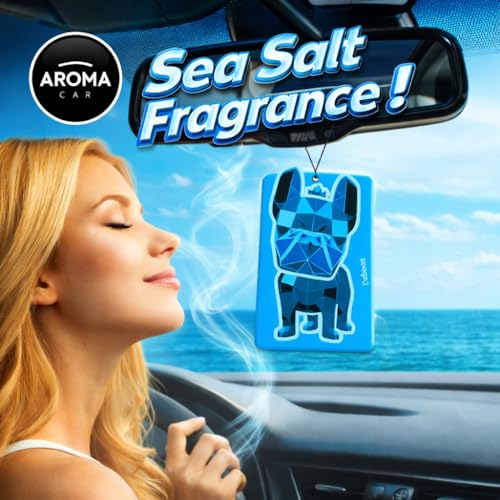 Image of Aroma Car Perfume Hanging Car Air Freshener Geo Dog, Sea Salt (Pack of 3)