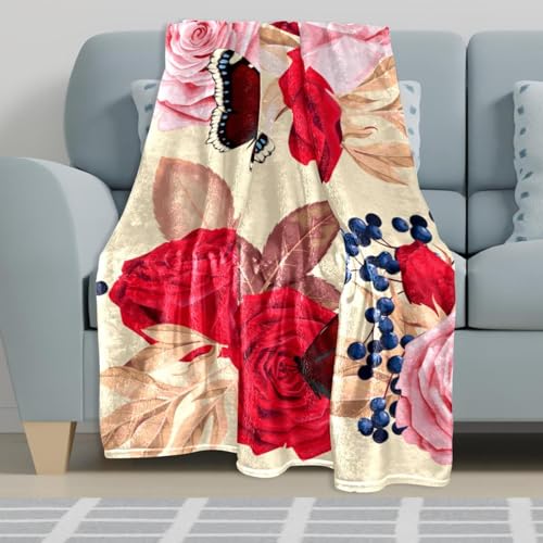 Plaid chaud et doux fleurs de papillon pour lits et canapés - 6