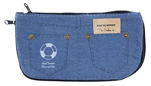 My Sky Unique Sailors Jeans Cosmetic Bags- Light Blue