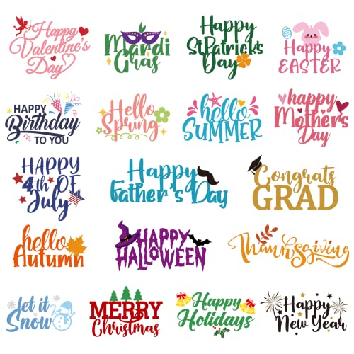Whaline 18Pcs Word Metal Die Cut Autumn Halloween Greetings Words Cutting Dies Celebration Embossing Stencils for Thanksgiving Christmas DIY Scrapbooking Photo Album Paper Art Craft Decoration