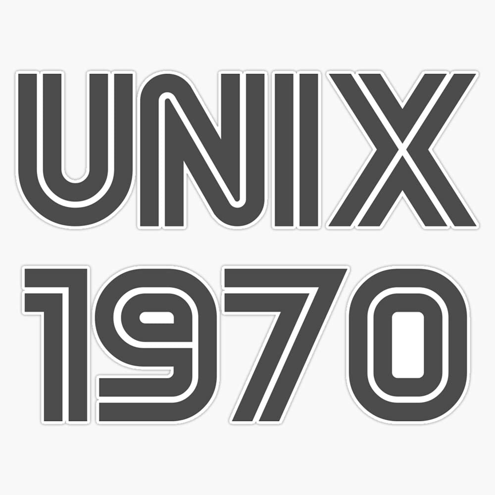 Unix 1970 Bumper Sticker Window Vinyl Decal 5"