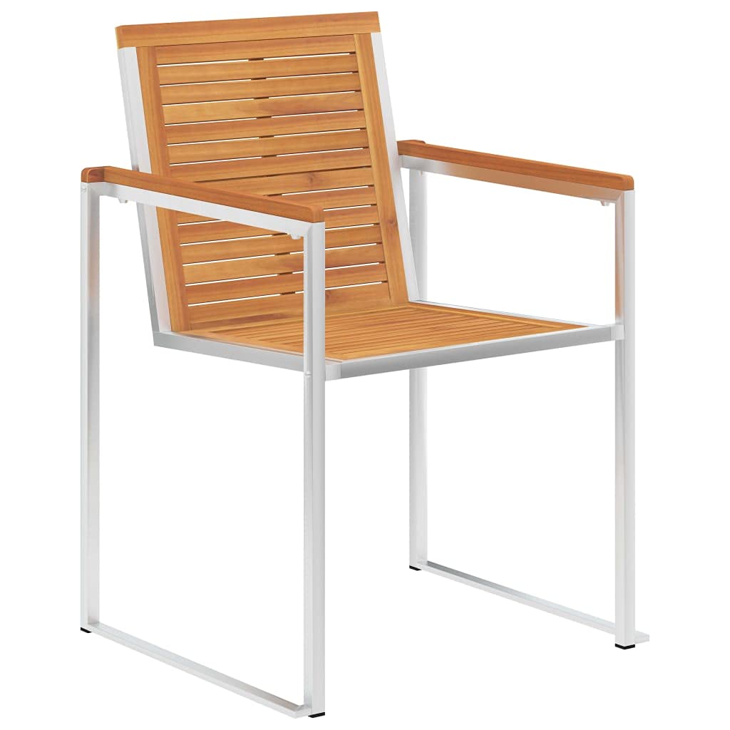 3061505 Sedie da Giardino 2 pz con Cuscini in Legno Acacia e Acciaio Testata in Legno,Testata Letto Matrimoniale Muebles Dormitorio Spalliera Letto Testiere per Letto Matrimoniale