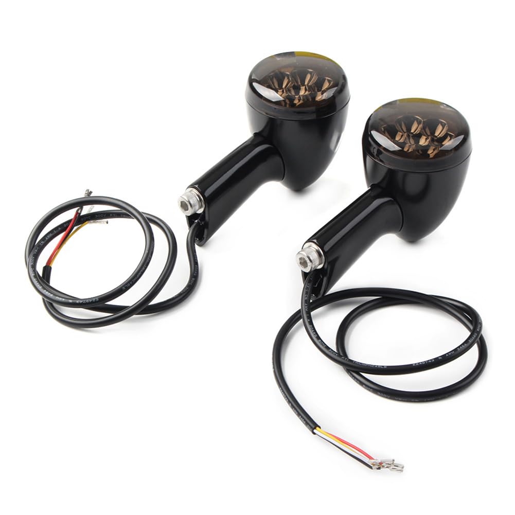 Liru Black Shell With Dark Brown Lens Turn Lighting Signals, LED Tail Integrated Running Light Light Assemblies Compatible for Harley for Sportster XL 883 1200 1992-2022