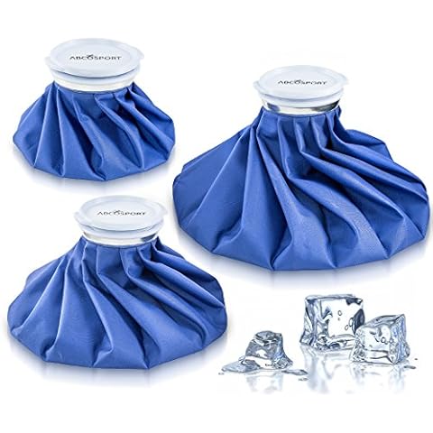 Ice Bag Packs - Set of 3 Hot & Cold Reusable Ice Bags, Instant Relief From Pain And Swelling - Flexible Design to Perfectly Contour Body Parts - Comes In Size 6, 9 and 11 inch - No Leaks, No Drips Cover