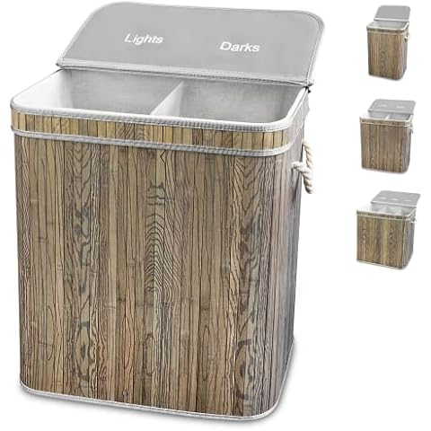 osoltus Camps Bay Cesto de bambú para ropa sucia con tapa Cover