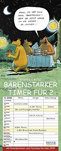 Bärenstarker Timer für 2 2018: Familienplaner mit 3 breiten Spalten. Familienkalender mit Bären-C