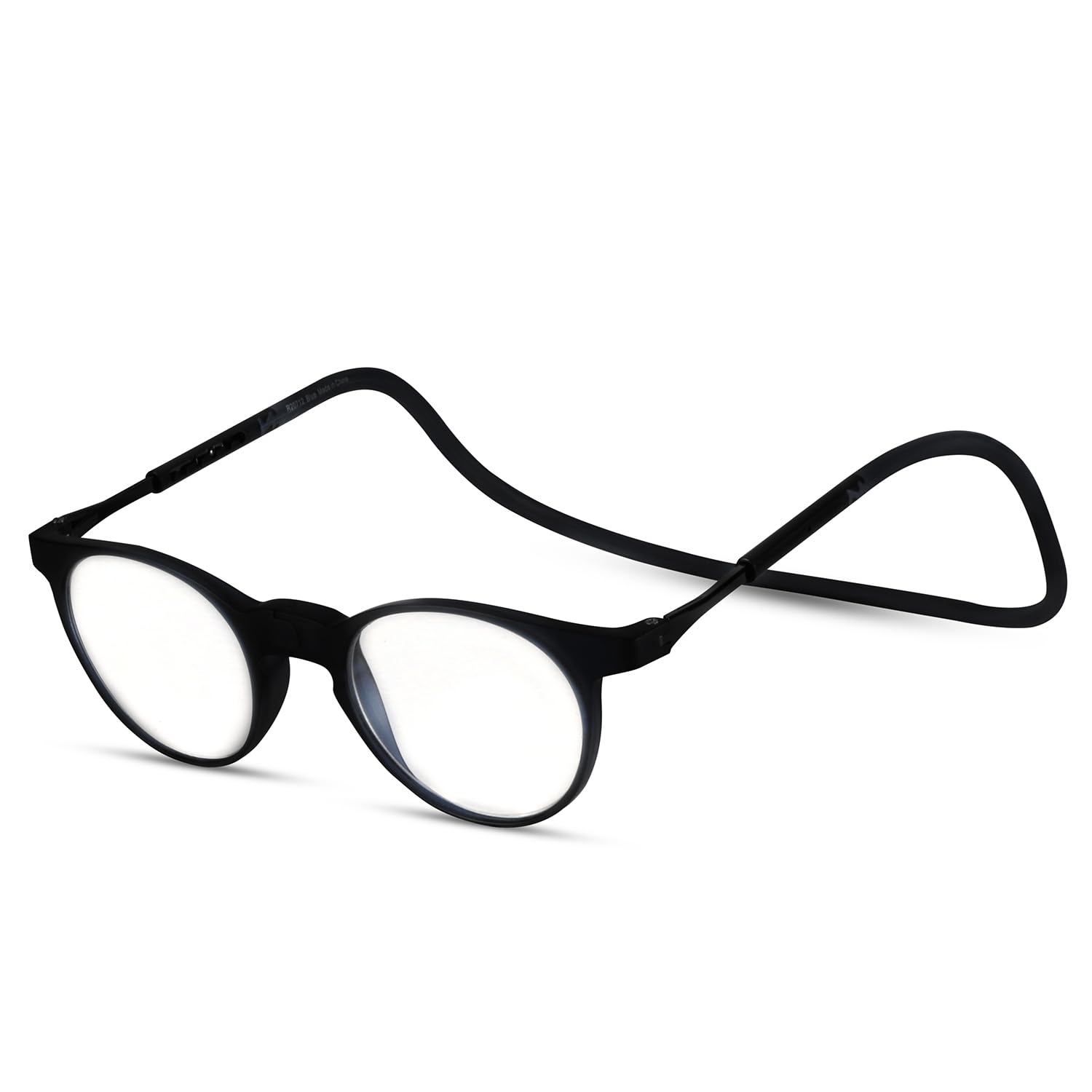 - AEC Geek-O Flexible Unisex Magnetic Reading Glasses Power Full Rim Stylish Round Front Dual-Tone Frame with Comfortable Neck Rest & Soft Sleeve Case for Men and Women