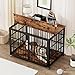 GOWE Furniture Style Dog Crate Wrought Iron Frame Door with Side Openings, Rustic Brown, 43.3''W x 29.9''D x 33.5''H.