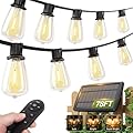 addlon 78(72+6) FT Solar String Lights Waterproof,Patio Lights Solar Powered with Remote & USB Port 3 Lighting Modes 24+2 LED Shatterproof Bulbs Outdoor Lights for Camping Backyard Garden