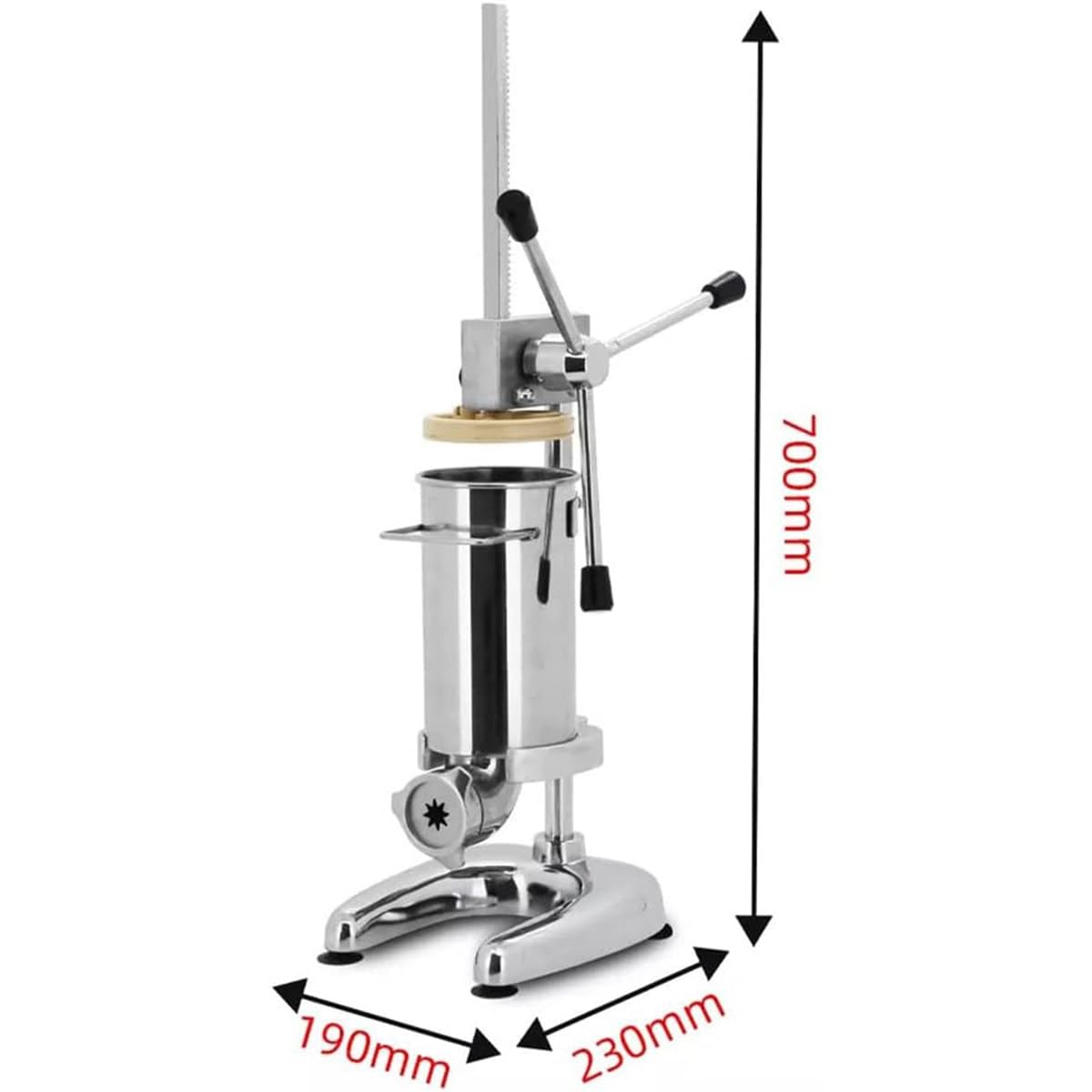 TAHALI Máquina para Hacer Churros Manual, máquina para Hacer Rellenos de Churros, máquina para Hacer Churros de rosquillas españolas Manual Comercial de 2 l, 5 Tipos de moldes