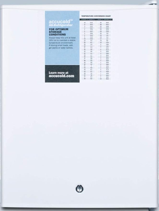ACCUCOLD Compact Refrigerator - White Medical Mini Fridge, 2.4 cu.ft. capacity- FF28LWHPRO on Fridge.com