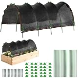 COZYDIG 3.3x6.5FT Garden Shade Kit,Includ Garden Sun Shade Cloth with Hoops,Clips,Connectors,Raised Garden Bed Shade Cover Plant Sun Shade for Outdoor Plants Vegetables
