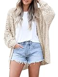Womens Summer Crochet Lightweight Cardigan Coverups Boho Kimono Long Sleeve Open Front Knitted Outwear Cover Up Outfits A-Beige