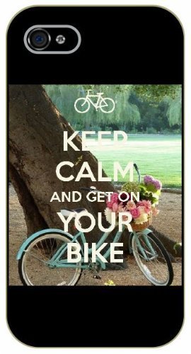 iphone 5c Keep calm and get on your bike - black plastic case / Keep calm, funny, quotes