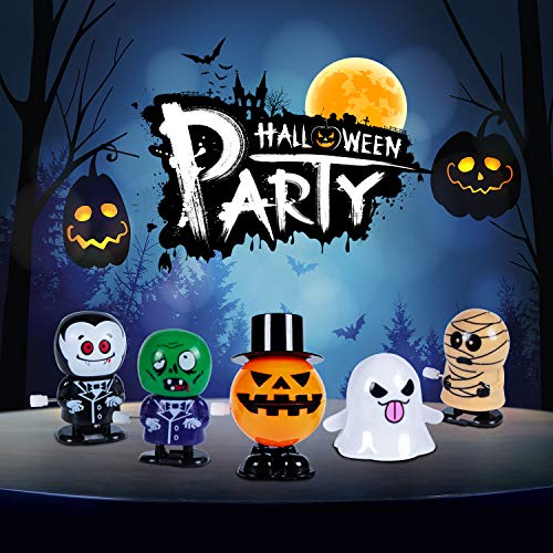AMOSTING 18 Pack Halloween Decorations Toys for Kids,Boys&Girls Halloween Toys for Toddler, Wind-Up Toy Set Supply for Halloween Party Decorations,Birthdays Gifts,Goodie Bags for Kids&3 Years and Up