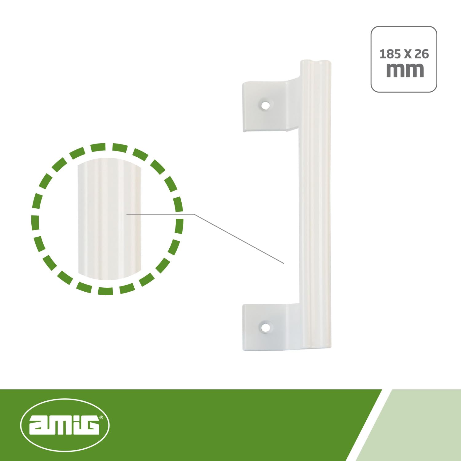 Amig, Handle for Sliding Doors Mod. 3050-185 x 26 mm, with Offset Body Ideal for Interior Sliding Doors and Wardrobe Doors - Image 3