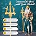 Suncalla 3 Pcs Halloween Neptune Poseidon Costume Accessory 71 Inch Adult Gold Trident Foam Crowns Cosplay Set for Halloween Cosplay