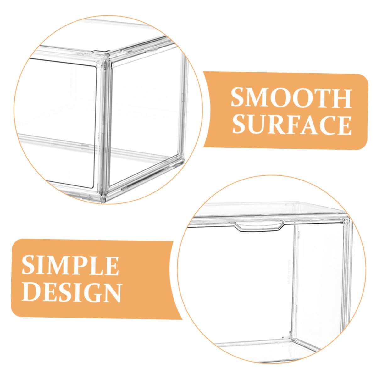 DOITOOL Caja de Almacenaje Transparente de Plástico para Libros Diseño Simple y Apilable, Organizador Práctico para Dormitorio y Sala de Estar