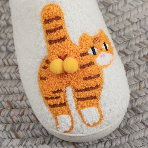 Image of Highland Cow Slippers for Women Plush Scottish Highland Cow Animal Slippers Warm Non Slip Home Indoor Slippers