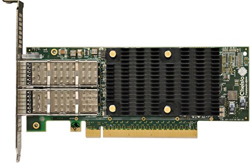 Chelsio Communications T62100-LP-CR 2-Port 40/50/100GbE Low Profile Uwire Adapter with PCI-E X16 Gen 3, 32K Conn Qsfp28 Connector