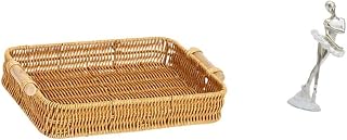Fenteer Woven Ballerina Fruit Basket Snack Bowl Modern Dancing Girl Bread Plate Creative Figurine Art Sculpture for Desktop Bedroom Office Entrance