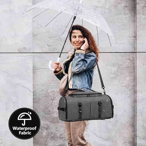 Image of MIYCOO Gym Bag for Men Women with Shoes Compartment - Duffle Bag, Travel Backpack, Sports Backpack, Weekender Overnight Bag with Wet Pocket - Grey