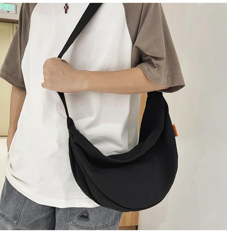 KARRESLY Nylon Casual Crescent Crossbody Bag for Women Men Large Capacity Sling Shoulder Bag4