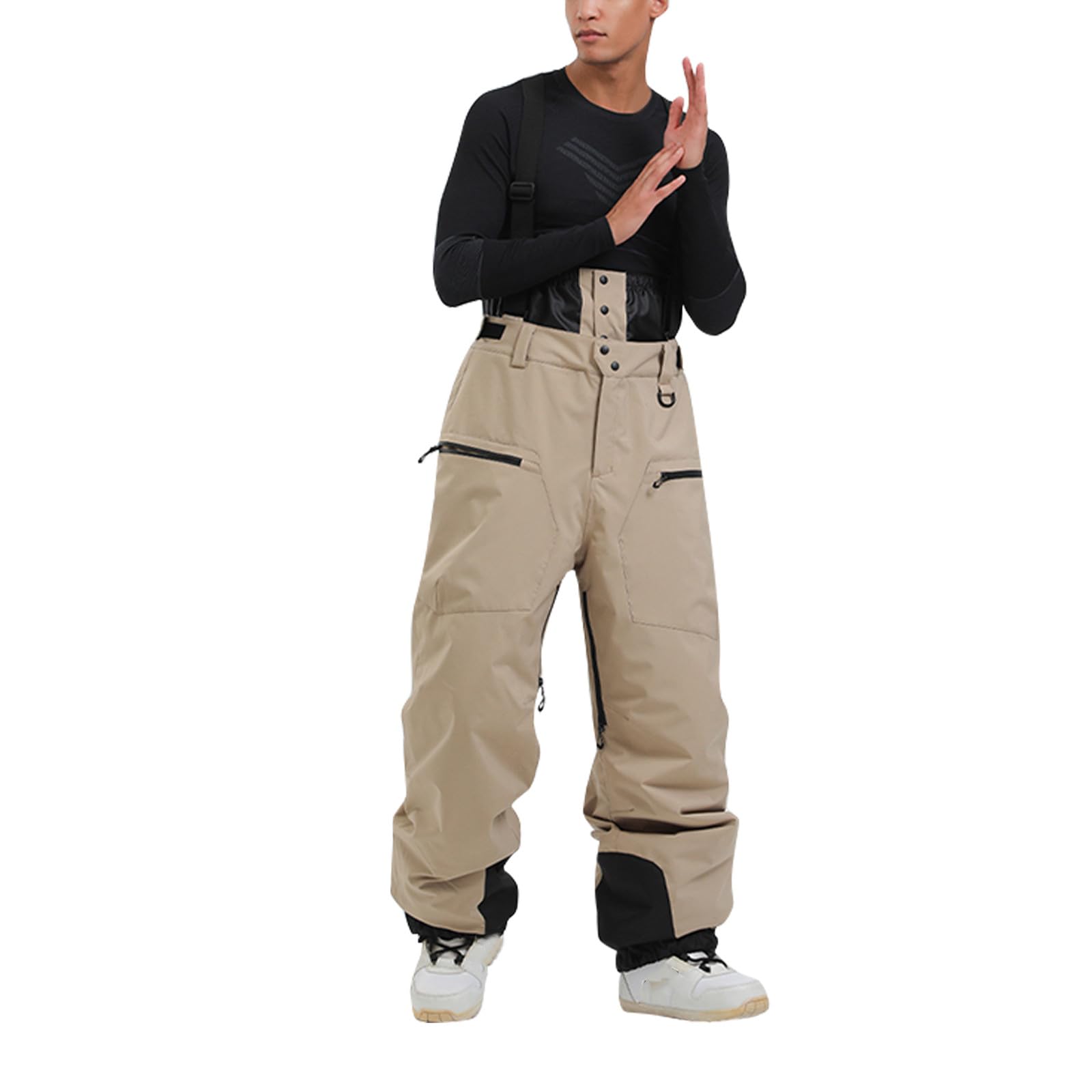 Skihose Herren Ski Latzhose Herren Wasserdicht Schneehose Baggy Snowboardhose Winterhose Warm Softshellhose Outdoorhose Ski Hose Männer Oversize Mit Träger