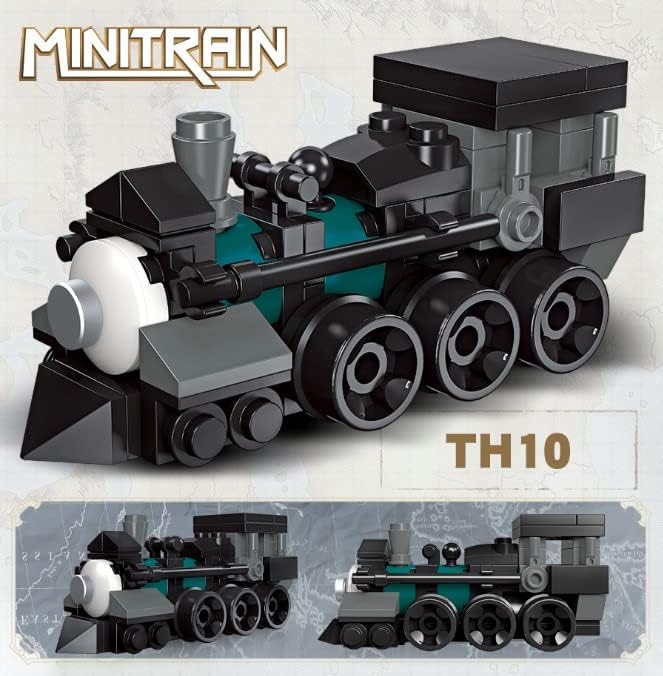 Apostrophe Games 6 in 1 Steam Trains Building Block Set – 463 Pcs – Variety of 6 Trains, Unique Retro Style Model Set, Engineering & Construction Toys for Kids and Adults